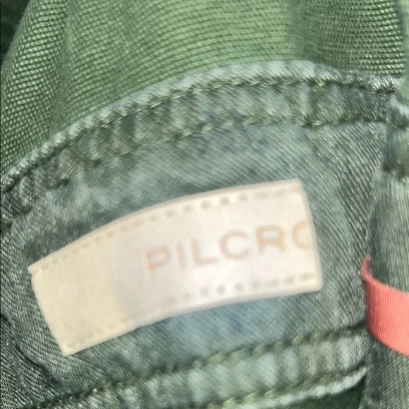 Anthropologie Green Overalls with Geometric Patches - Picture 11 of 12